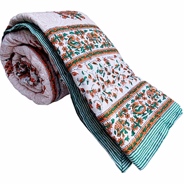 handmade jaipur 100% cotton winter double bed quilts king size reversible online