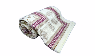 100% Cotton Jaipuri Bed Quilts (Razai) Leaf Printed Reversible King Size Online