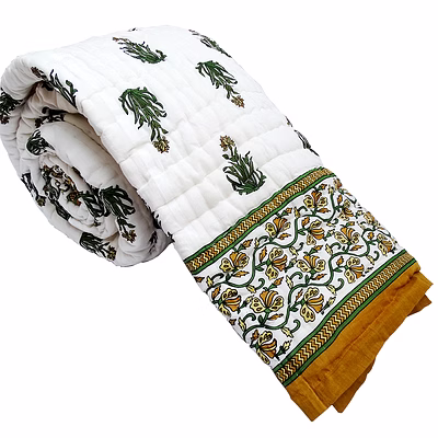 jaipuri rajai cover handmade king size cotton double bed quilt reversible online