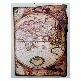 burned & printed globe notebook