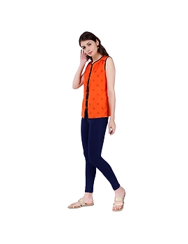 IKAT ORANGE AND BLACK SHORT TOP : LB100B-LB100B-M-sm