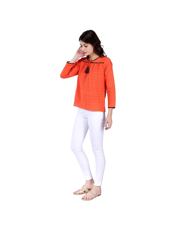 IKAT ORANGE EMPIRE GATHER TOP : LB110B-L-1