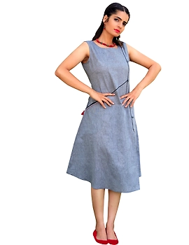 GREY MANGALAGIRI PRINCESS SLIT DRESS : LK310B-LK310B-XXL-sm
