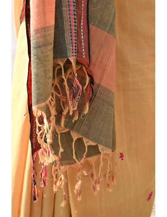 Handloom saree with hand embroidery : SM13-2