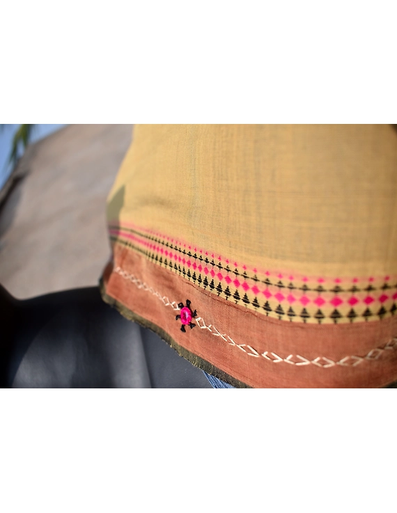 Handloom saree with hand embroidery : SM13-1
