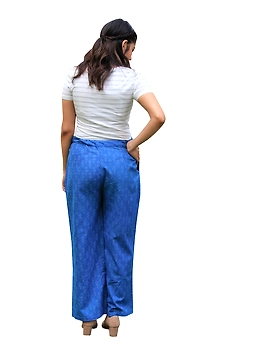 BLUE IKAT STRAIGHT PALAZZO : SPZ01A-L-2-sm