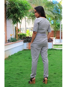 Black and white striped handloom cotton jumpsuit : JS01C-S-2-sm