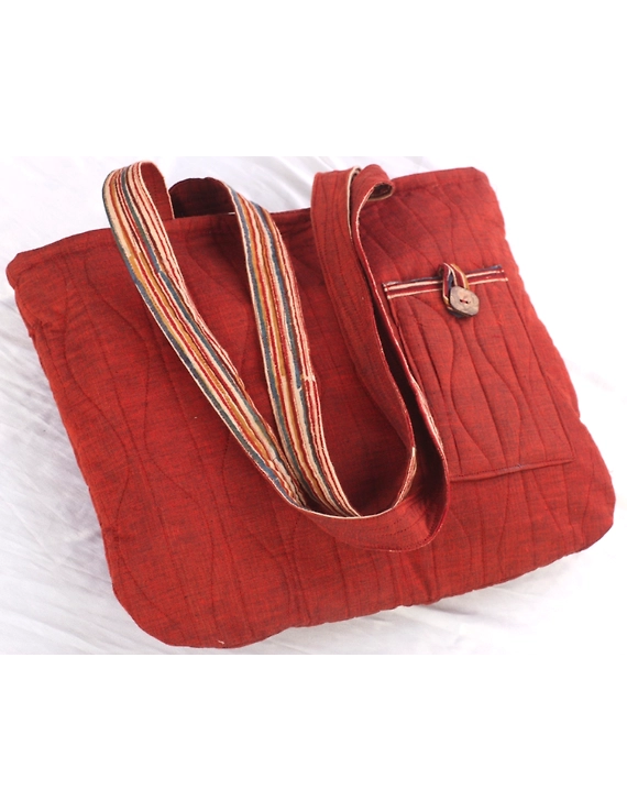 Rust colour quilted flat bag : TBI01-TBI01