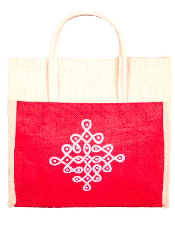 RED JUTE LUNCH BAG: MSL01-MSL01