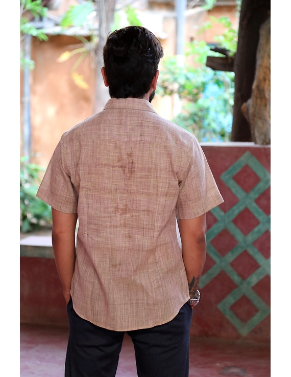 Casual Handloom Cotton Shirt : GT430A-S-Beige Pink-2