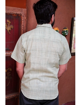 Casual Handloom Cotton Shirt : GT430C-S-Mint green-1-sm