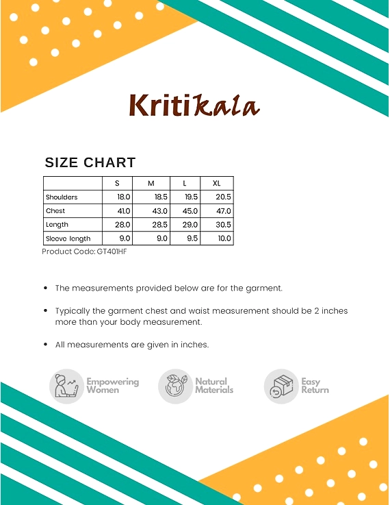 Beige Handloom Cotton Short Kurta With Half Sleeves : GT401HFB-XL-Beige-2