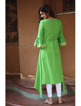 Green Handloom Kurta With Hand Emboidery: Lk380B-M-1-sm