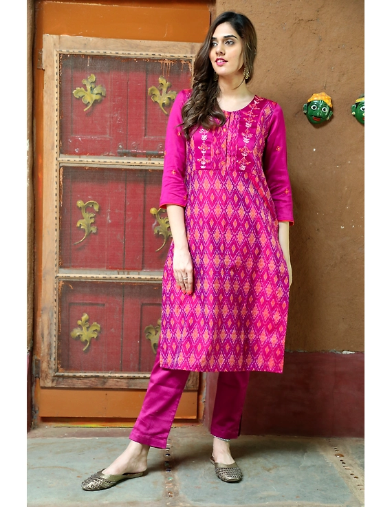 Maroon Silk Kurta With Matching Pants: Fv140B-FV140B-M