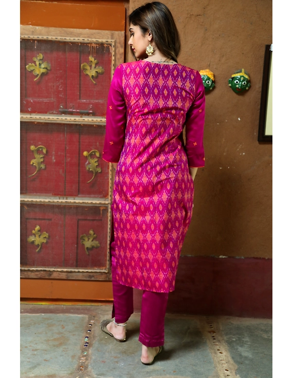 Maroon Silk Kurta With Matching Pants: Fv140B-M-2