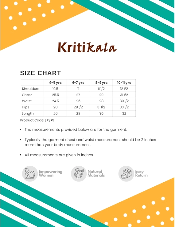 Peach A Line Kurta For Girls: Lk375A-(4-5)-3