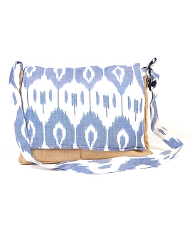 Ikat Laptop bag - blue and white : LBI02-1-sm