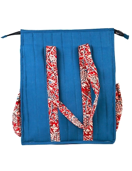Blue Quilted vertical laptop bag : LBV01-1-sm