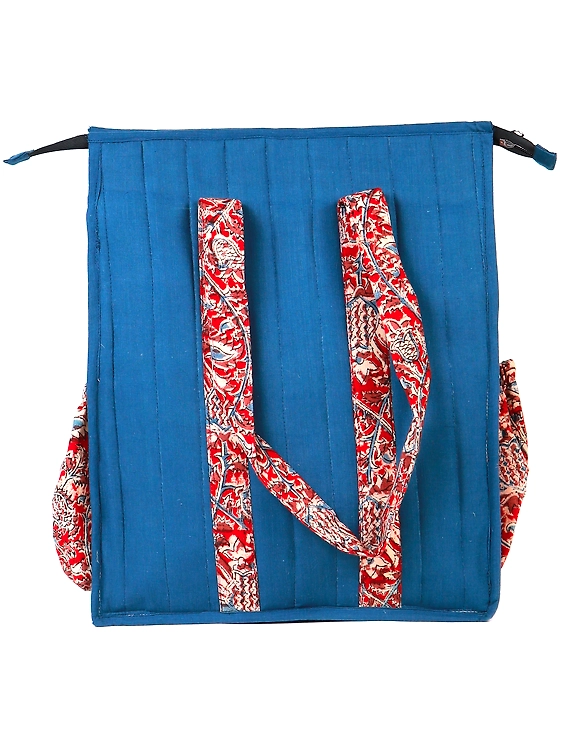Blue Quilted vertical laptop bag : LBV01-1