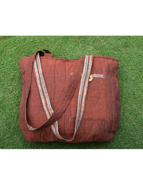 Rust colour quilted flat bag : TBI01-3