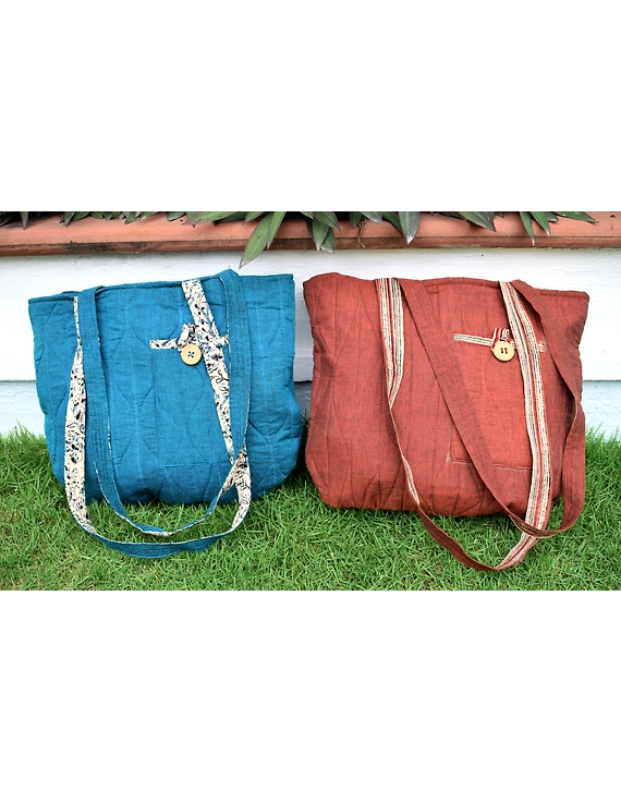 Rust colour quilted flat bag : TBI01-4