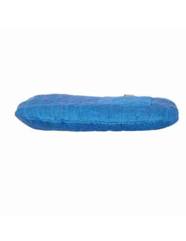 Cyan blue quilted flat bag : TBI02-3-sm