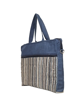 Kalamkari Laptop bag With Cross Body Strap - Blue : LBM01-8-sm