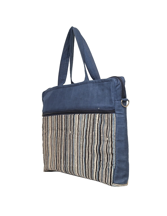 Kalamkari Laptop bag With Cross Body Strap - Blue : LBM01-8