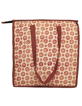 Kalamkari quilted tote bag - large - orange  : TBKL04-3-sm