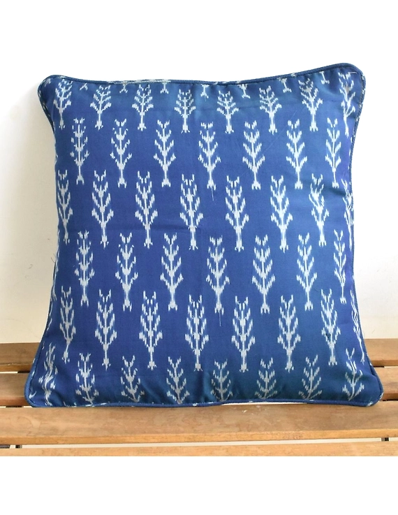 Blue mercerised ikat cushion cover : HCC22-HCC22