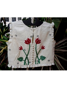 Boat neck crop top embroidered blouse-RB07A-RB07A-XL-sm