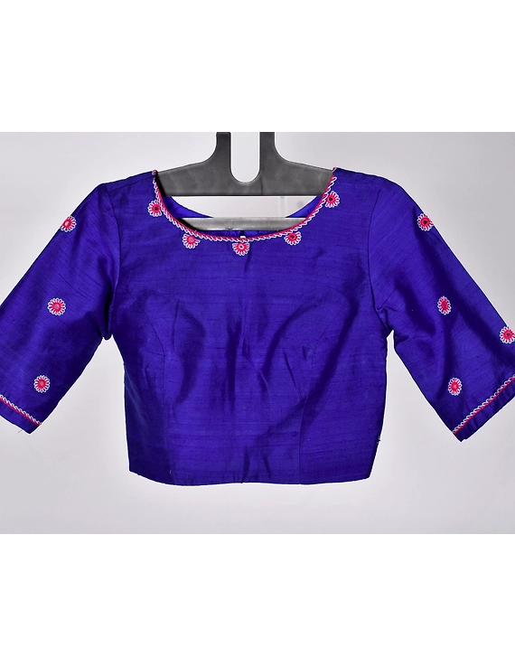 Pure raw silk blouse with all over mirror work-SB01A-SB01A-S