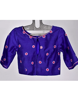 Pure raw silk blouse with all over mirror work-SB01A-S-1-sm