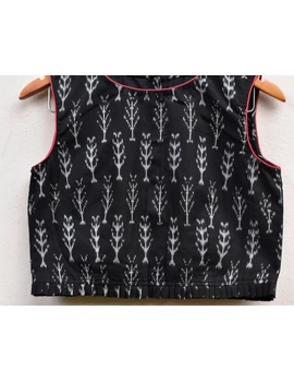 Black ikat blouse with buttons at backRB11B-M-2-sm