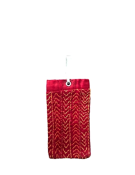 Silk Cell Phone pouch with saree hook : CPS01-3-sm