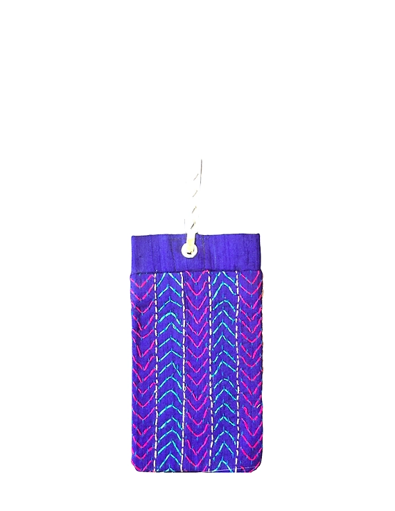 Silk Cell Phone pouch with saree hook : CPS03-3