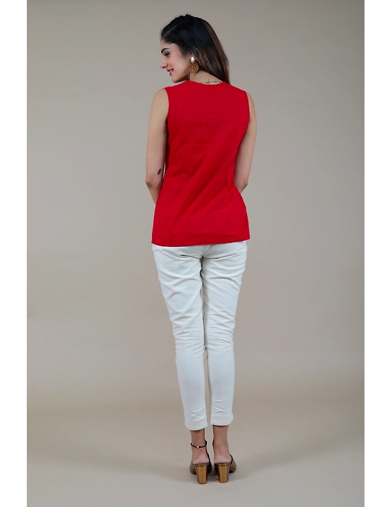 Summer Trellis Short Top In Maroon Mangalagiri : Lb120C-S-3
