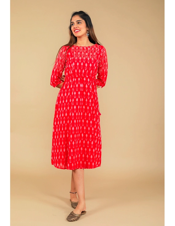 RED LEAF IKAT DRESS : LD390D-LD390D-S