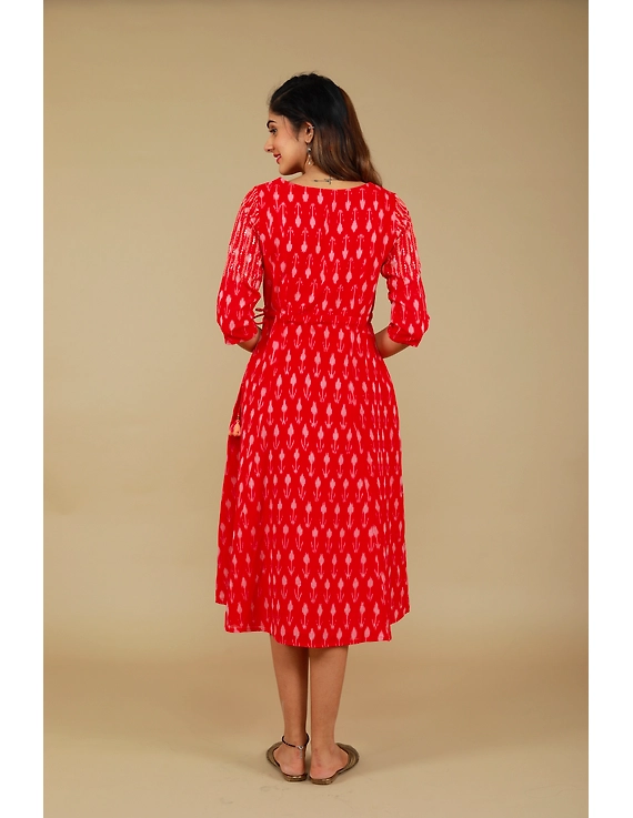 RED LEAF IKAT DRESS : LD390D-S-3