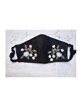 Semi silk mask with zardosi hand embroidery: ZM6-ZM6A-sm