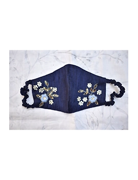 Semi silk mask with zardosi hand embroidery: ZM6-ZM6B-sm