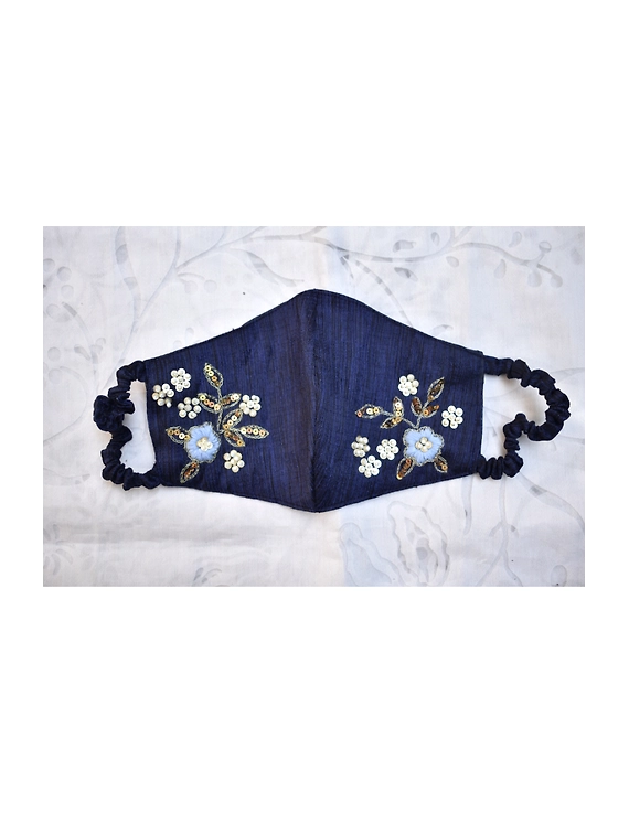 Semi silk mask with zardosi hand embroidery: ZM6-ZM6B
