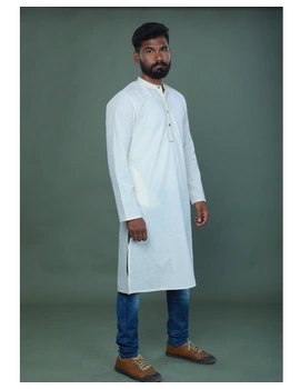 GENTS MUSLIN LONG KURTA WITH HAND EMBROIDERY : GT440A-L-1-sm