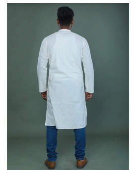 GENTS MUSLIN LONG KURTA WITH HAND EMBROIDERY : GT440A-L-2-sm