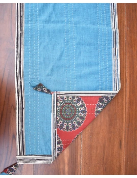 Red And Blue Embroidered Reversible Table Runner : HTR03-13 x 72-2-sm