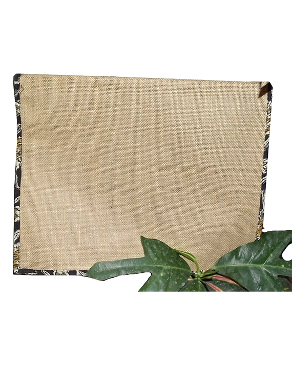 Jute slip Folder with Green Kalamkari Borders : SFJ01-1