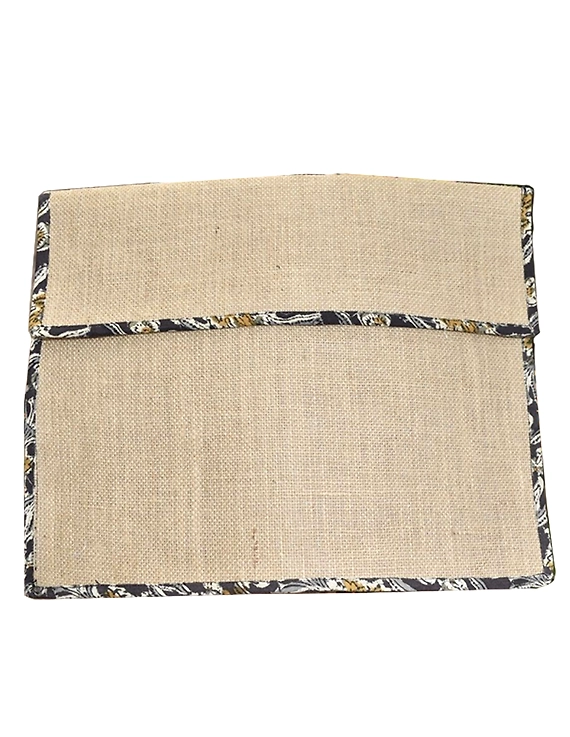 Jute slip Folder with Green Kalamkari Borders : SFJ01-2