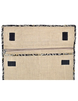 Jute slip Folder with Green Kalamkari Borders : SFJ01-3-sm