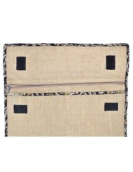 Jute slip Folder with blue Kalamkari Borders : SFJ02-1-sm