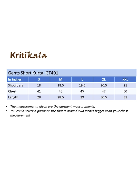 Steel grey handloom cotton short kurta with half sleeves: GT401HFA-L-Steel Grey-3